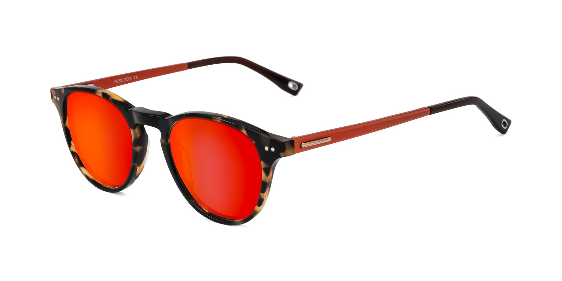 Angle of Orkid in Tortoise/Orange with Red Gold Mirrored Lenses