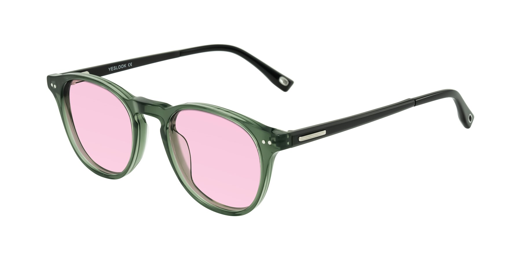 Angle of Orkid in Green/Black with Light Pink Tinted Lenses