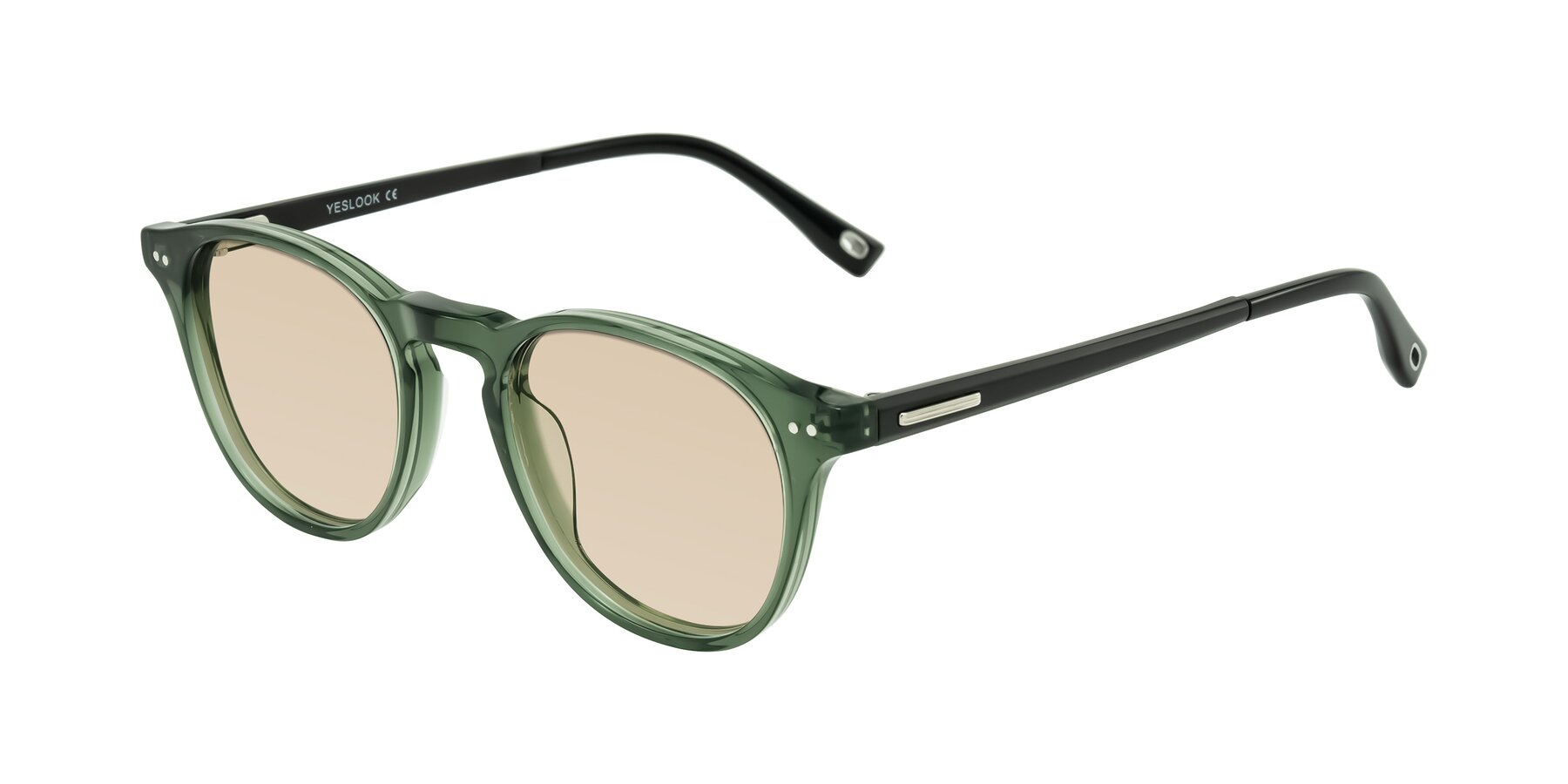 Angle of Orkid in Green/Black with Light Brown Tinted Lenses