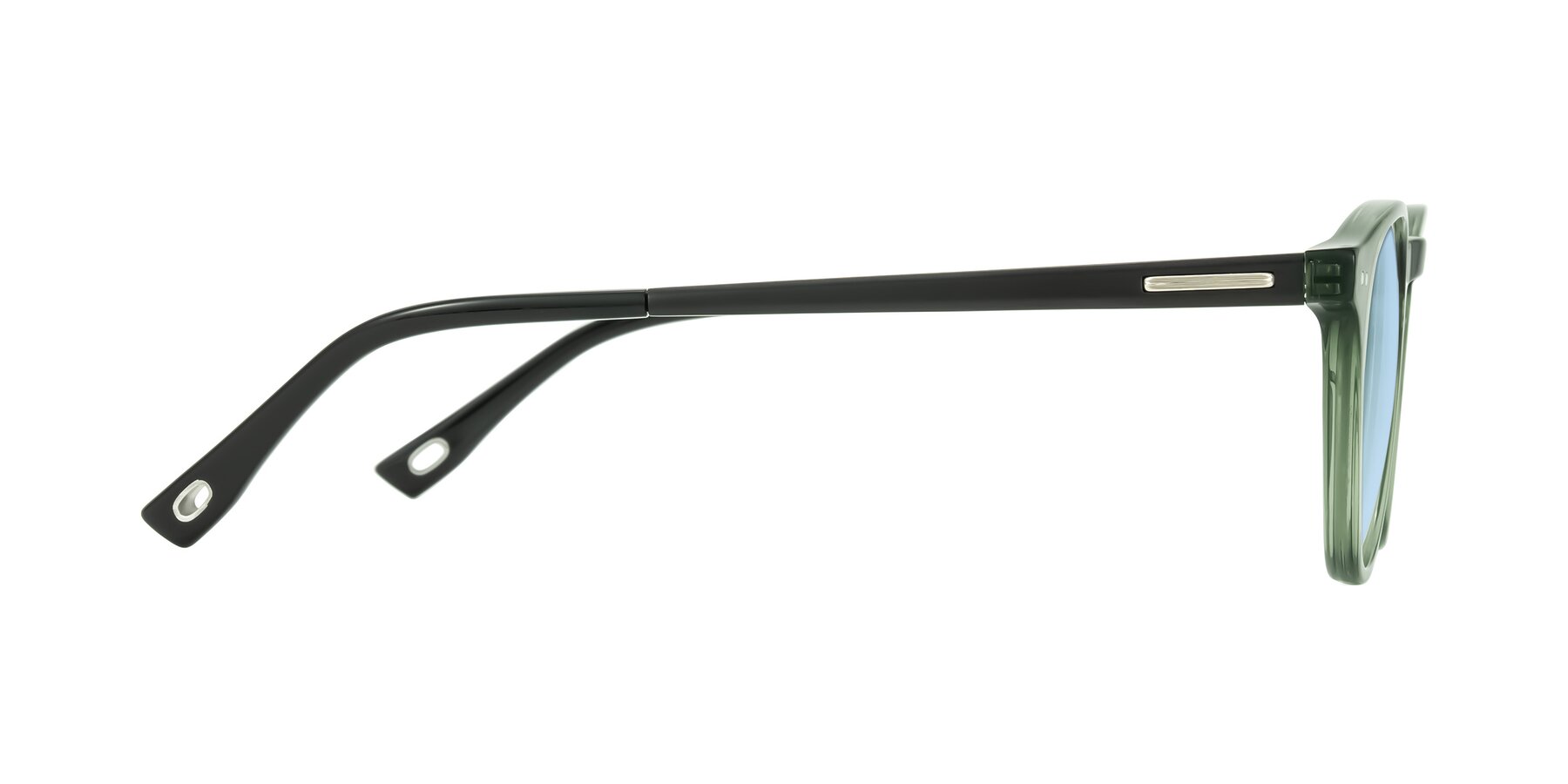 Side of Orkid in Green/Black with Light Blue Tinted Lenses