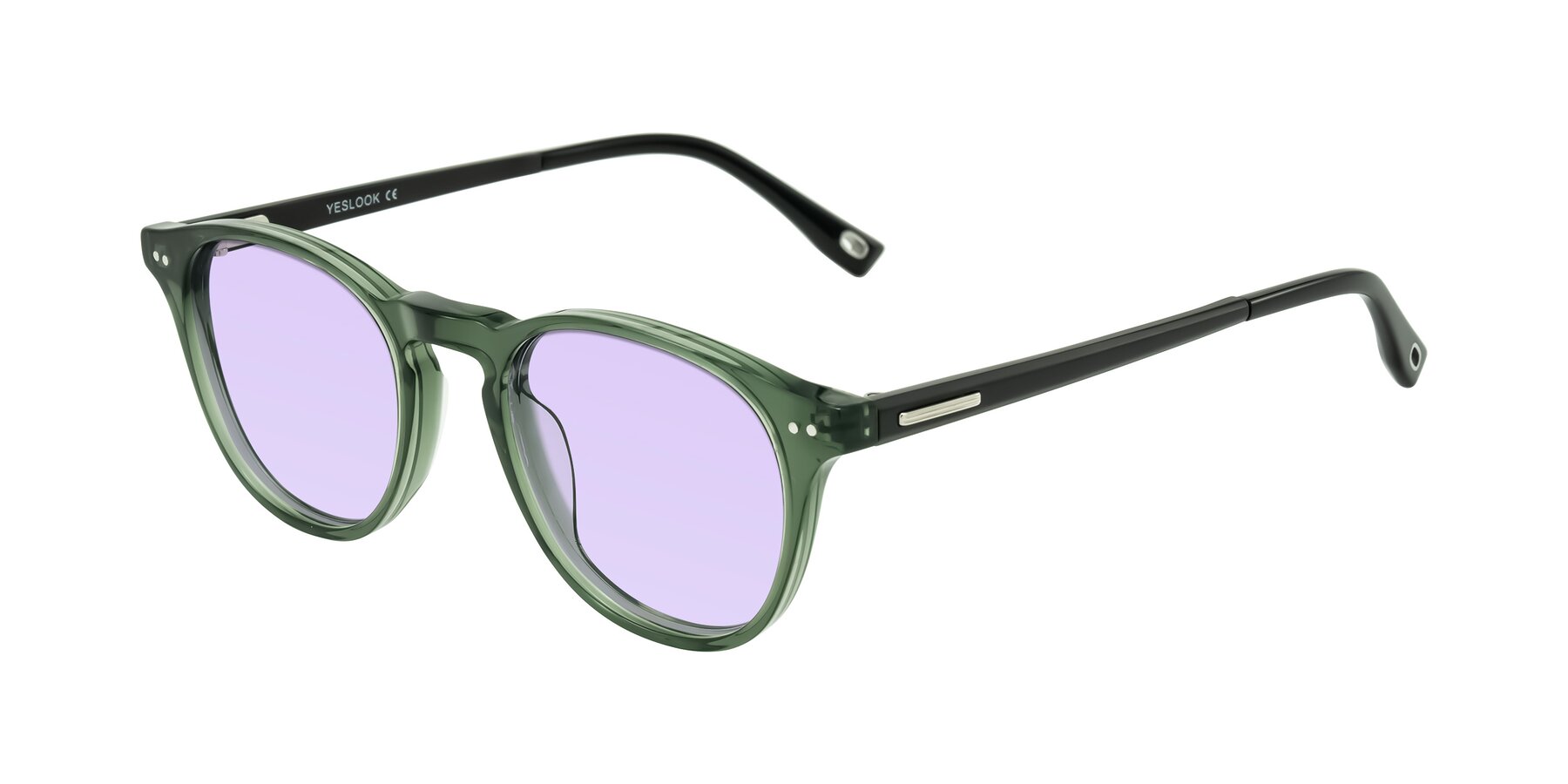 Angle of Orkid in Green/Black with Light Purple Tinted Lenses