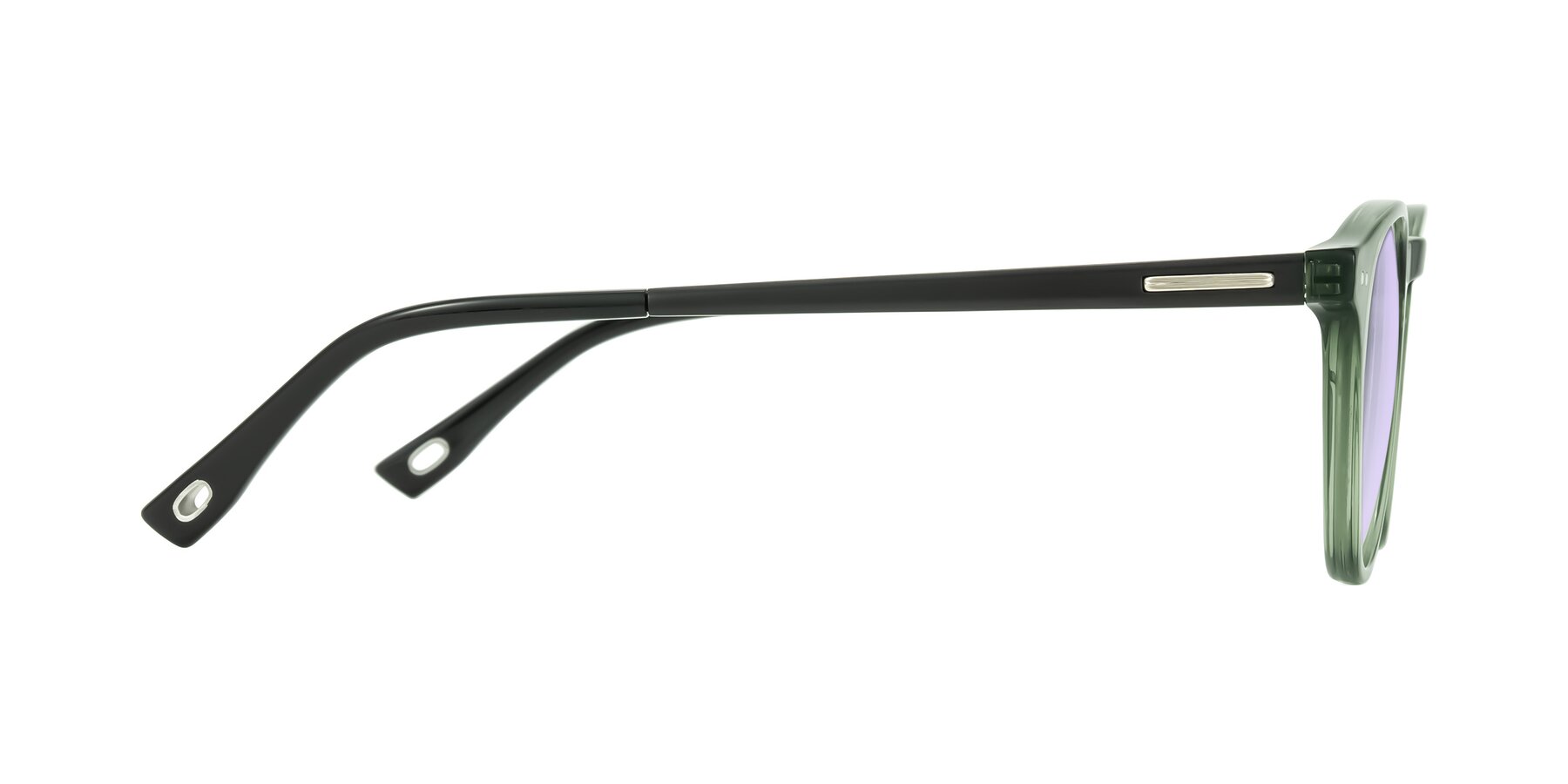 Side of Orkid in Green/Black with Light Purple Tinted Lenses