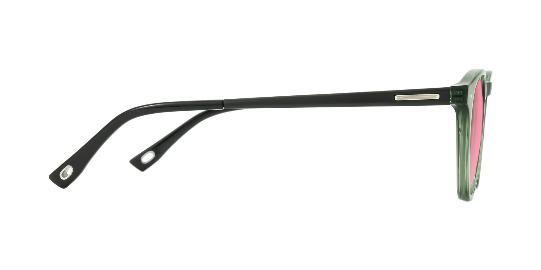 Side of Orkid in Green/Black with Pink Tinted Lenses