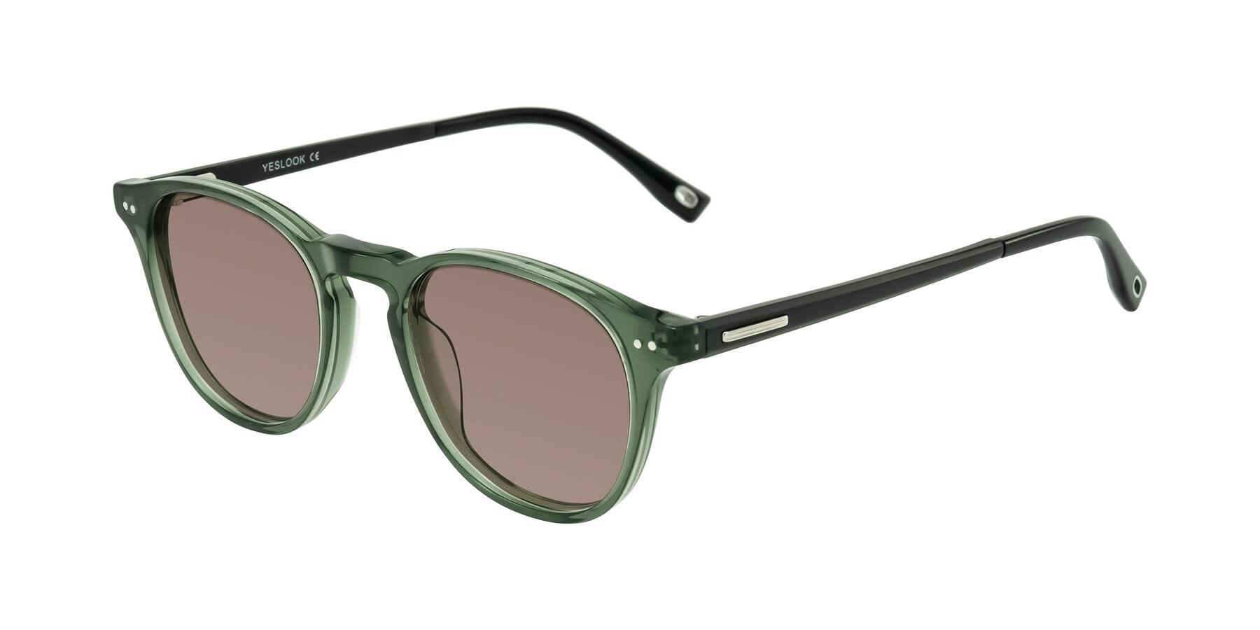 Angle of Orkid in Green/Black with Medium Brown Tinted Lenses