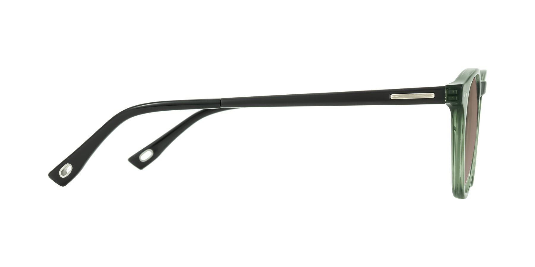 Side of Orkid in Green/Black with Medium Brown Tinted Lenses