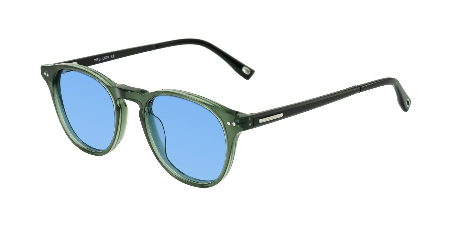 Angle of Orkid in Green/Black with Medium Blue Tinted Lenses