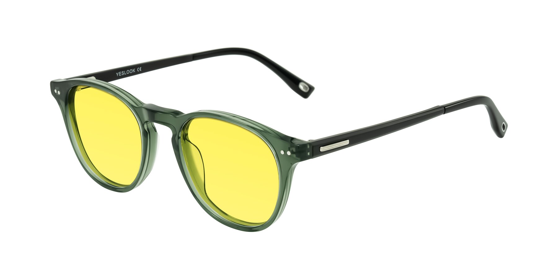 Angle of Orkid in Green/Black with Medium Yellow Tinted Lenses