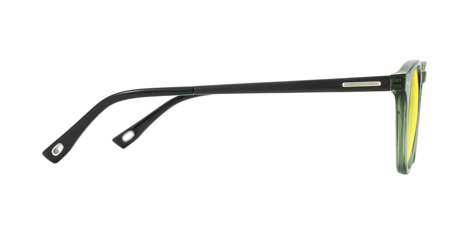 Side of Orkid in Green/Black with Medium Yellow Tinted Lenses
