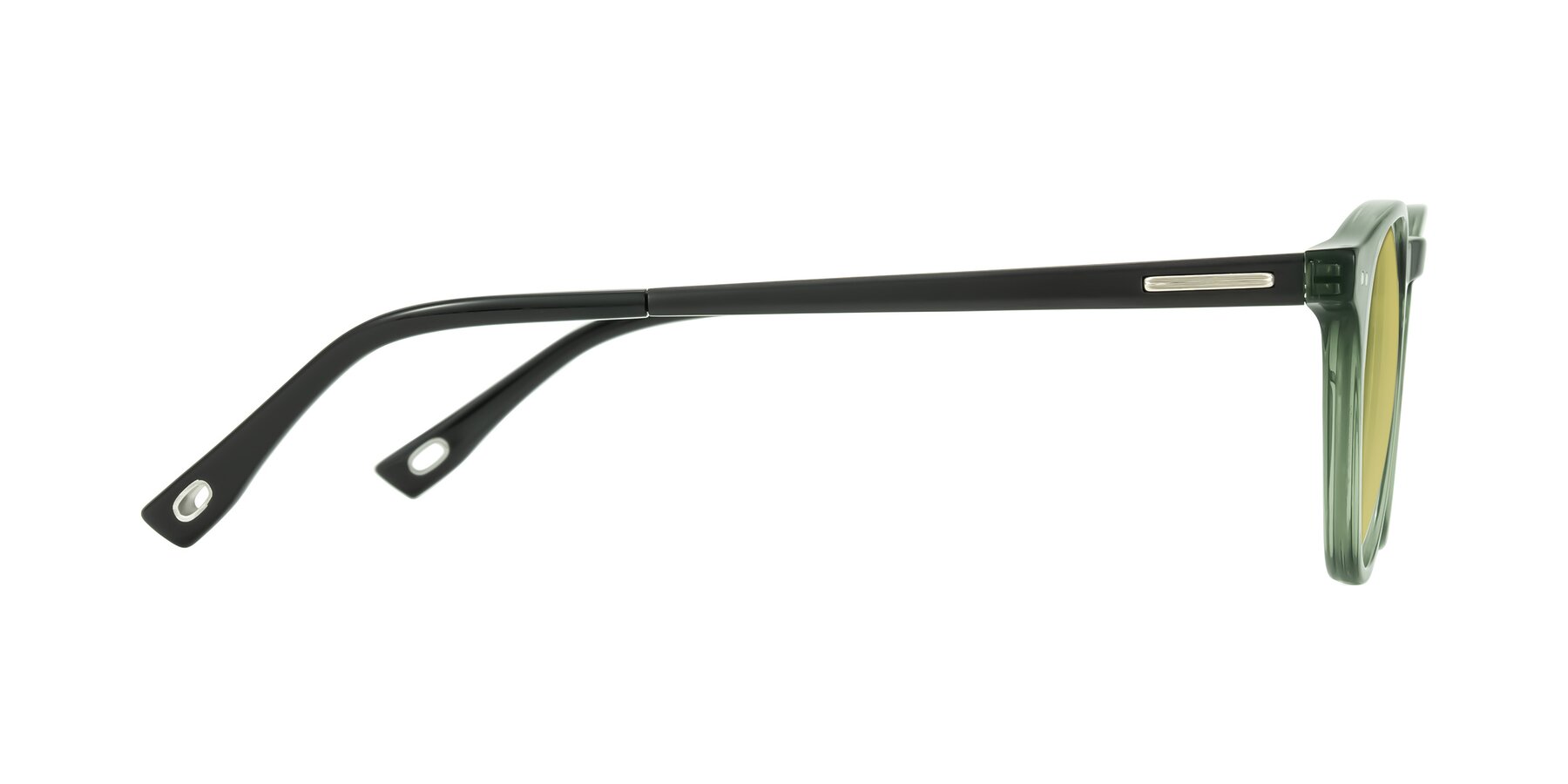 Side of Orkid in Green/Black with Medium Champagne Tinted Lenses