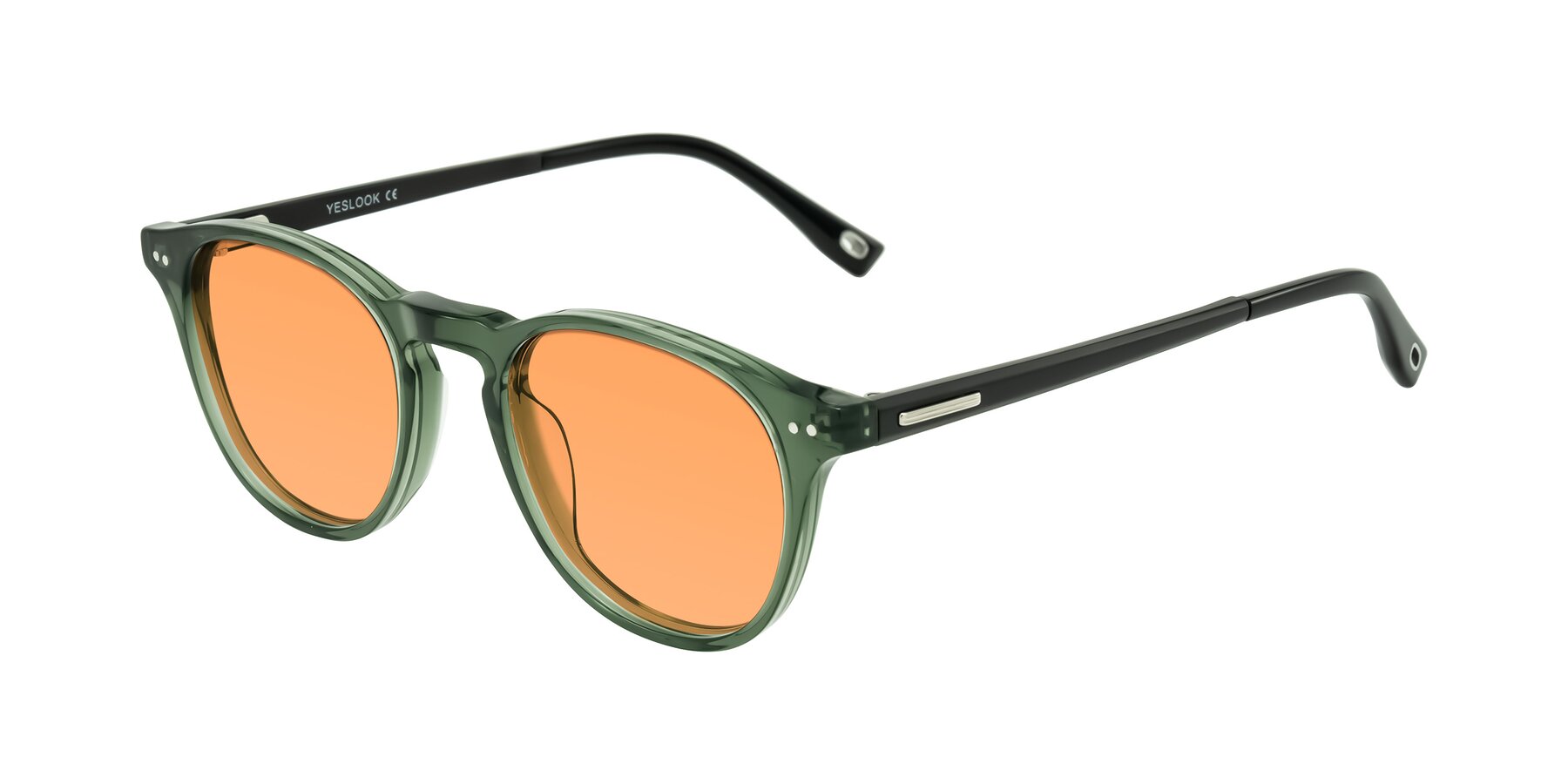 Angle of Orkid in Green/Black with Medium Orange Tinted Lenses