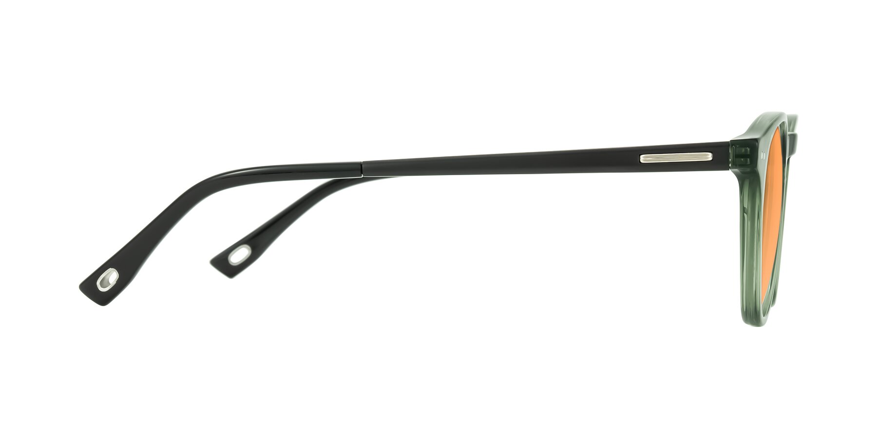 Side of Orkid in Green/Black with Medium Orange Tinted Lenses