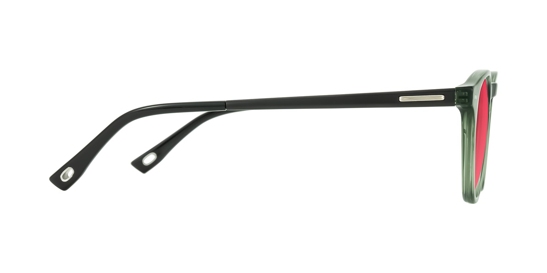 Side of Orkid in Green/Black with Red Tinted Lenses