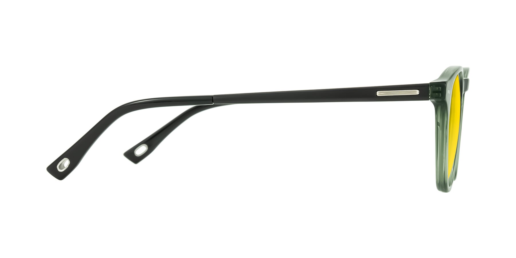 Side of Orkid in Green/Black with Yellow Tinted Lenses