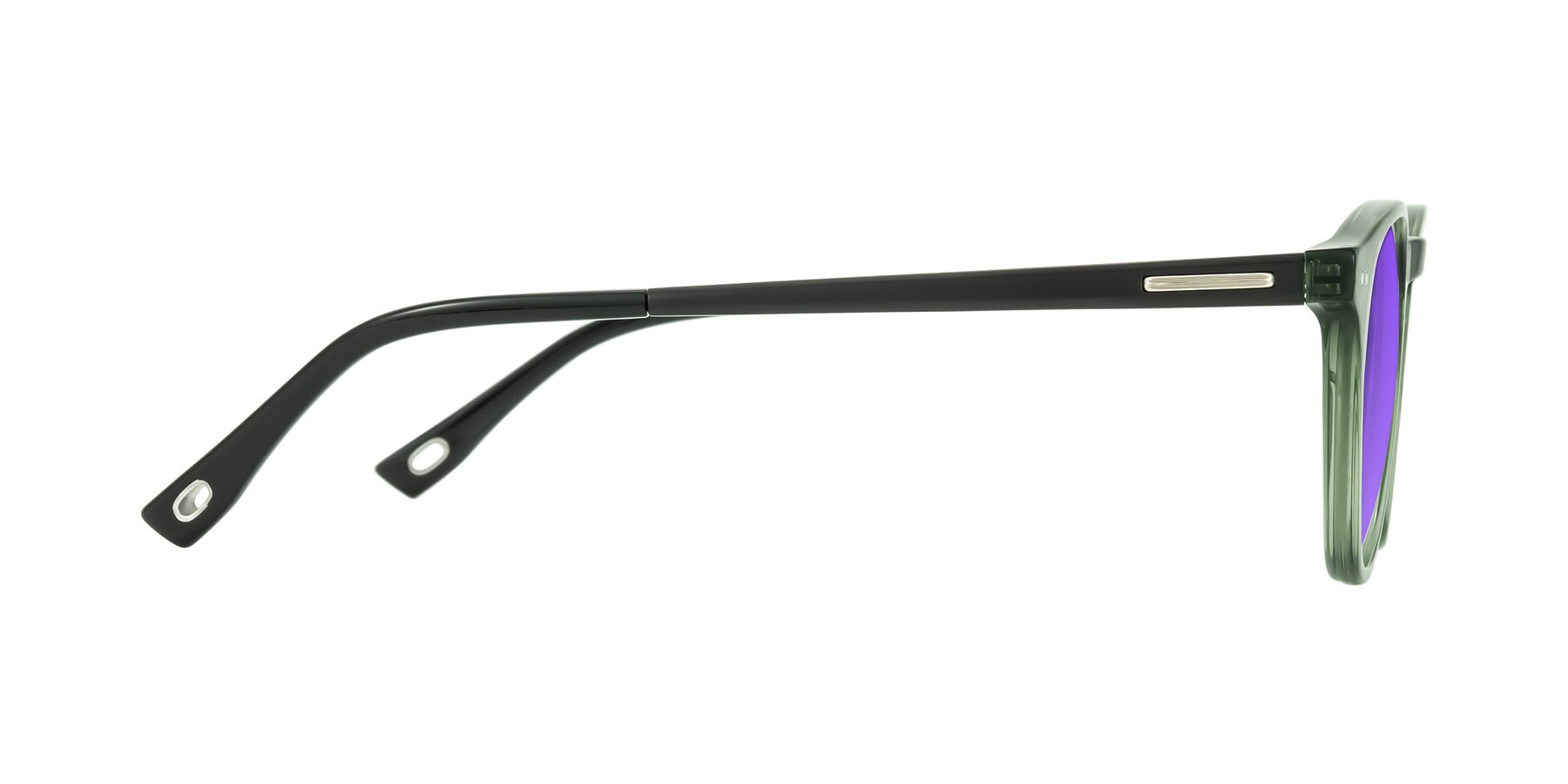 Side of Orkid in Green/Black with Purple Tinted Lenses