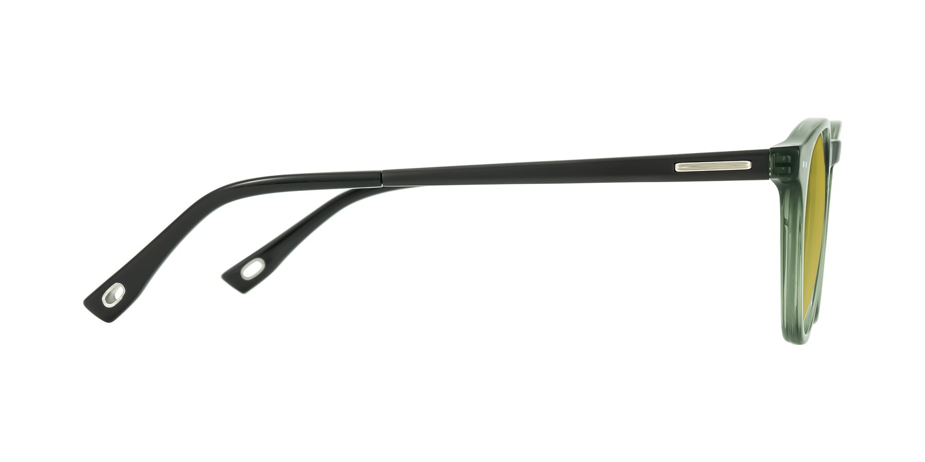 Side of Orkid in Green/Black with Champagne Tinted Lenses