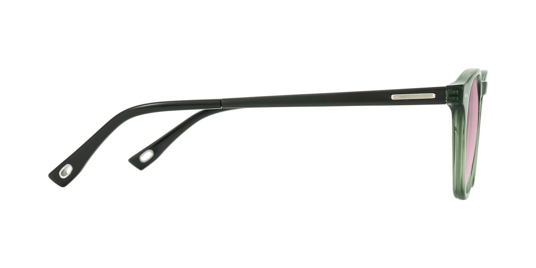 Side of Orkid in Green/Black with Light Wine Tinted Lenses