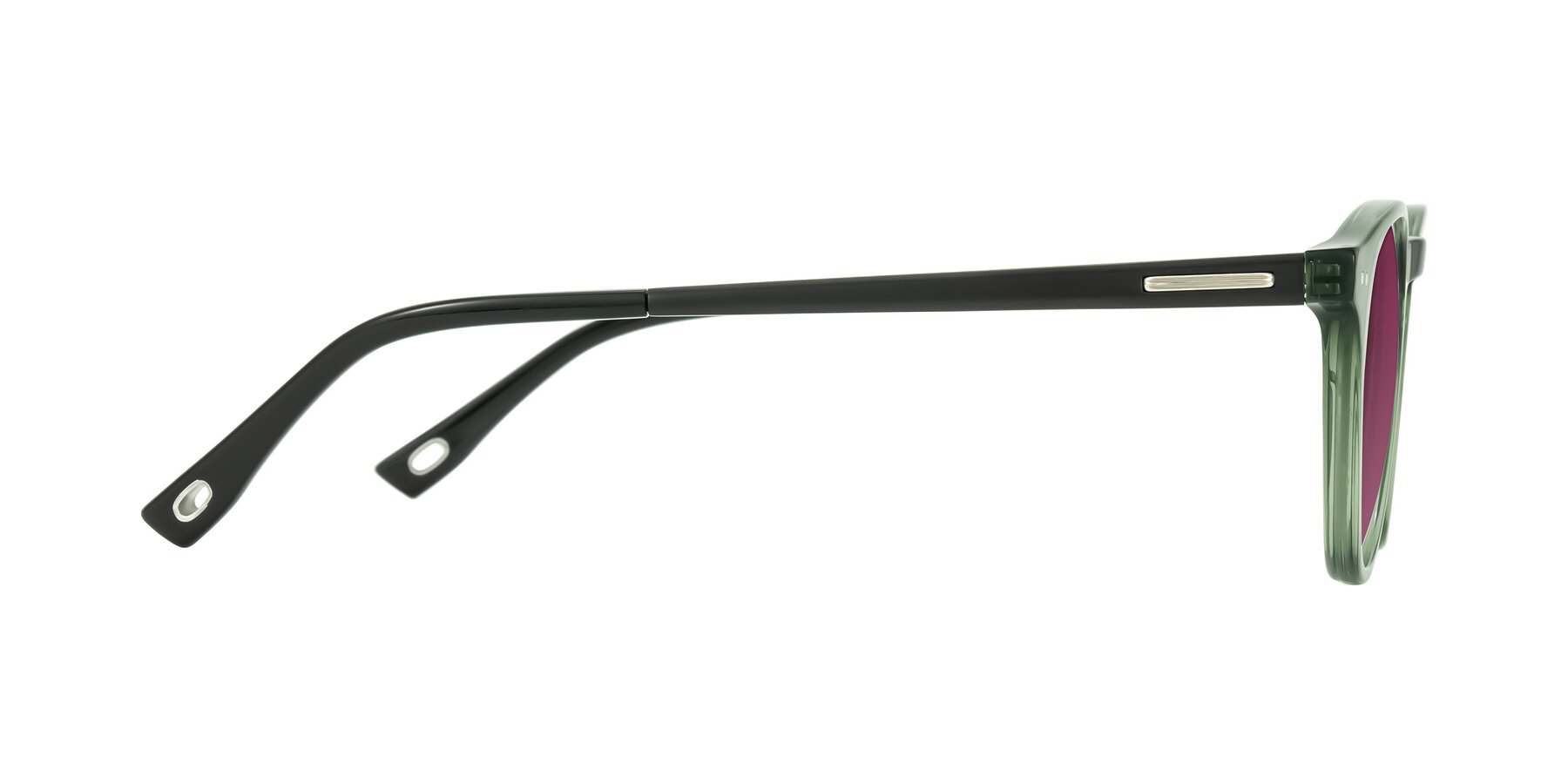 Side of Orkid in Green/Black with Wine Tinted Lenses