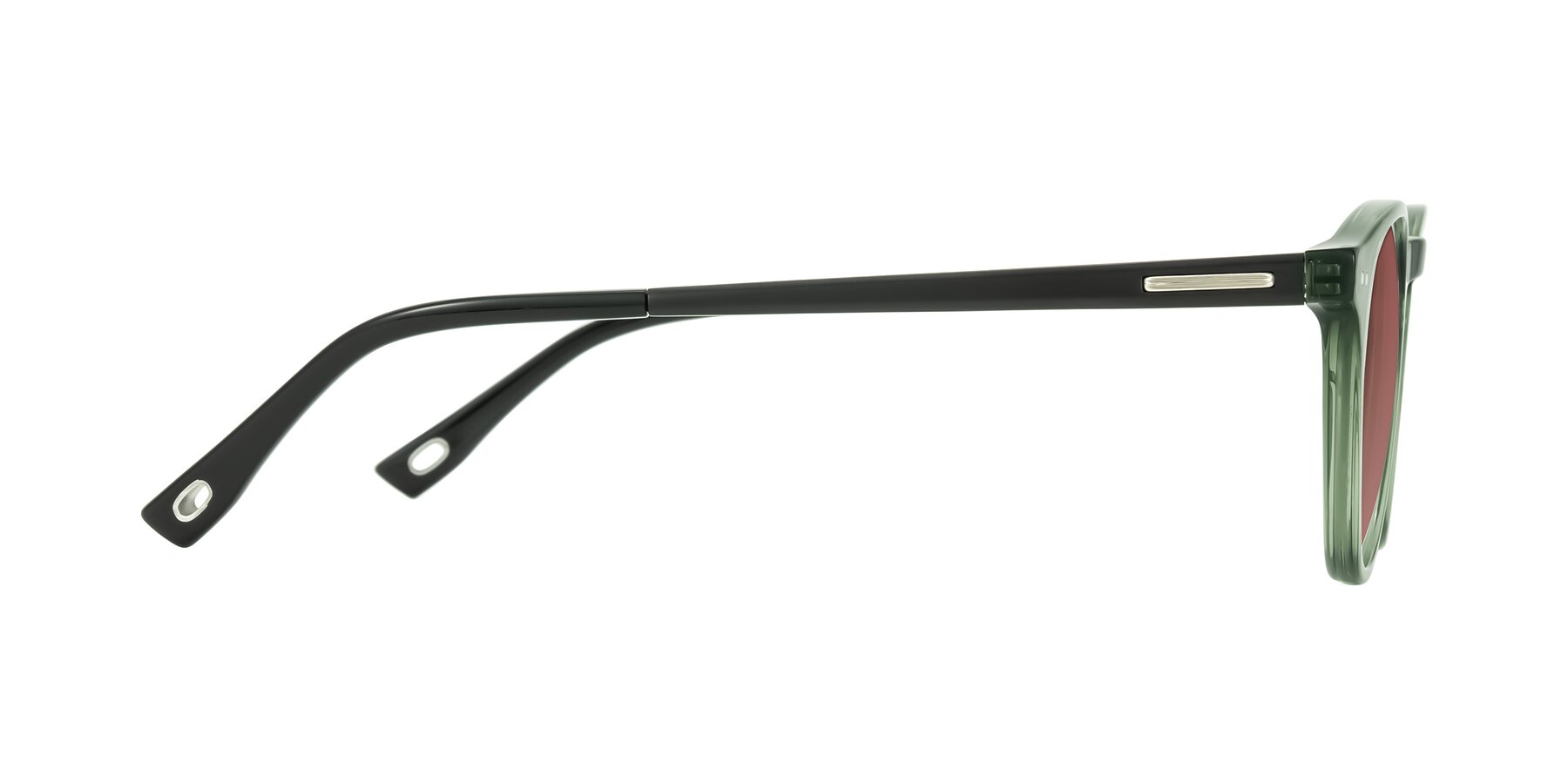 Side of Orkid in Green/Black with Garnet Tinted Lenses