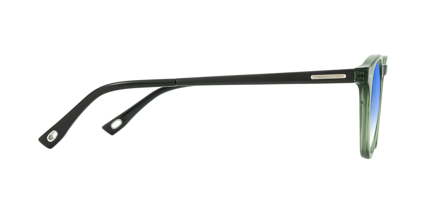 Side of Orkid in Green/Black with Blue Gradient Lenses