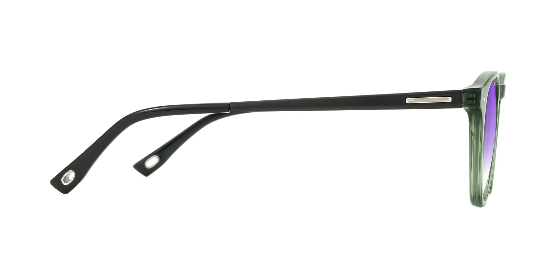 Side of Orkid in Green/Black with Purple Gradient Lenses