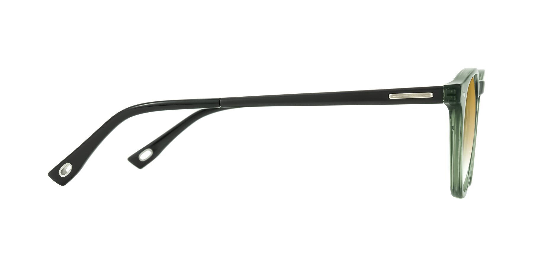 Side of Orkid in Green/Black with Champagne Gradient Lenses