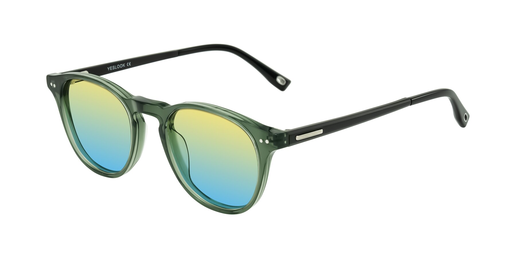 Angle of Orkid in Green/Black with Yellow / Blue Gradient Lenses