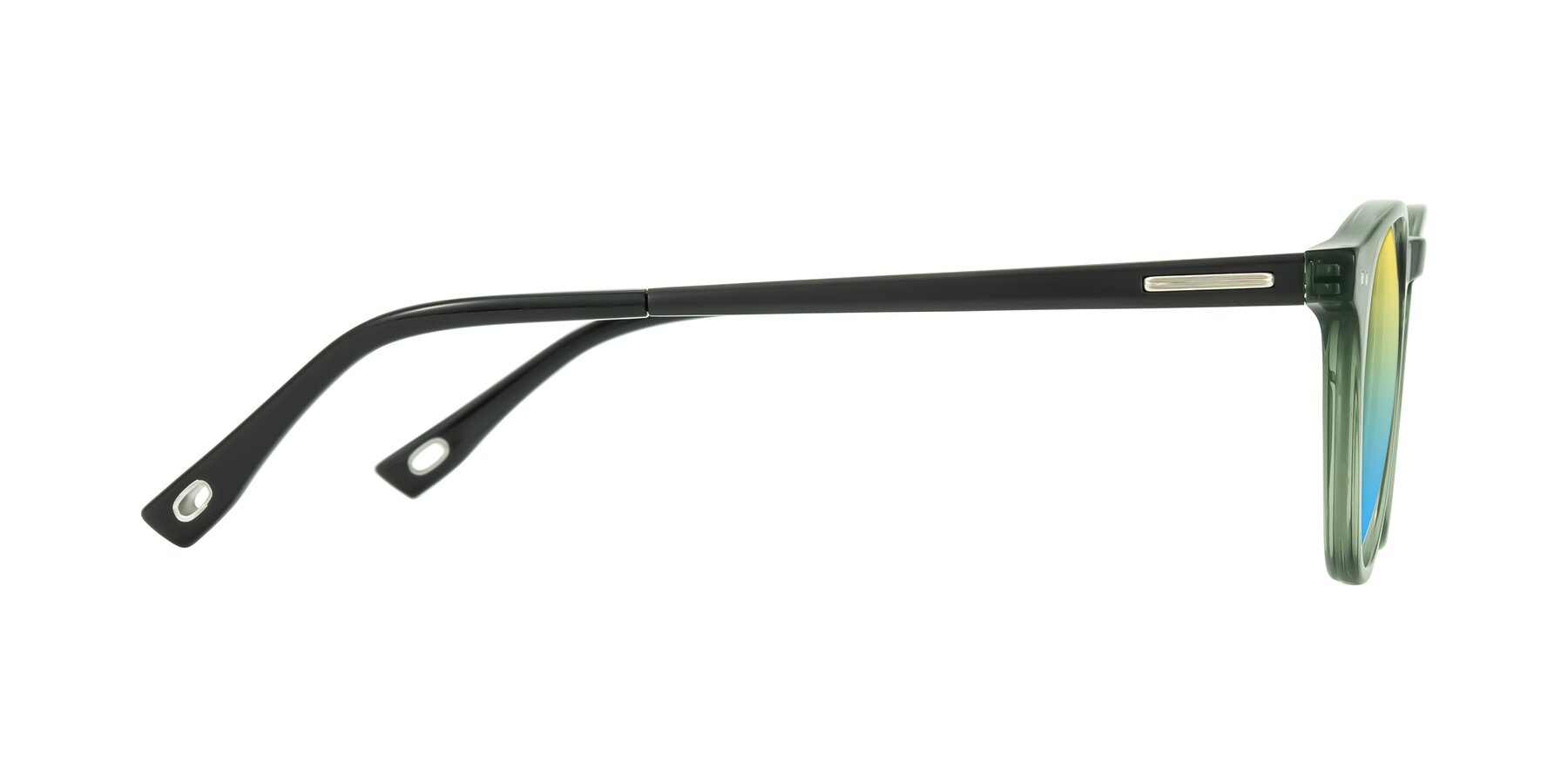 Side of Orkid in Green/Black with Yellow / Blue Gradient Lenses