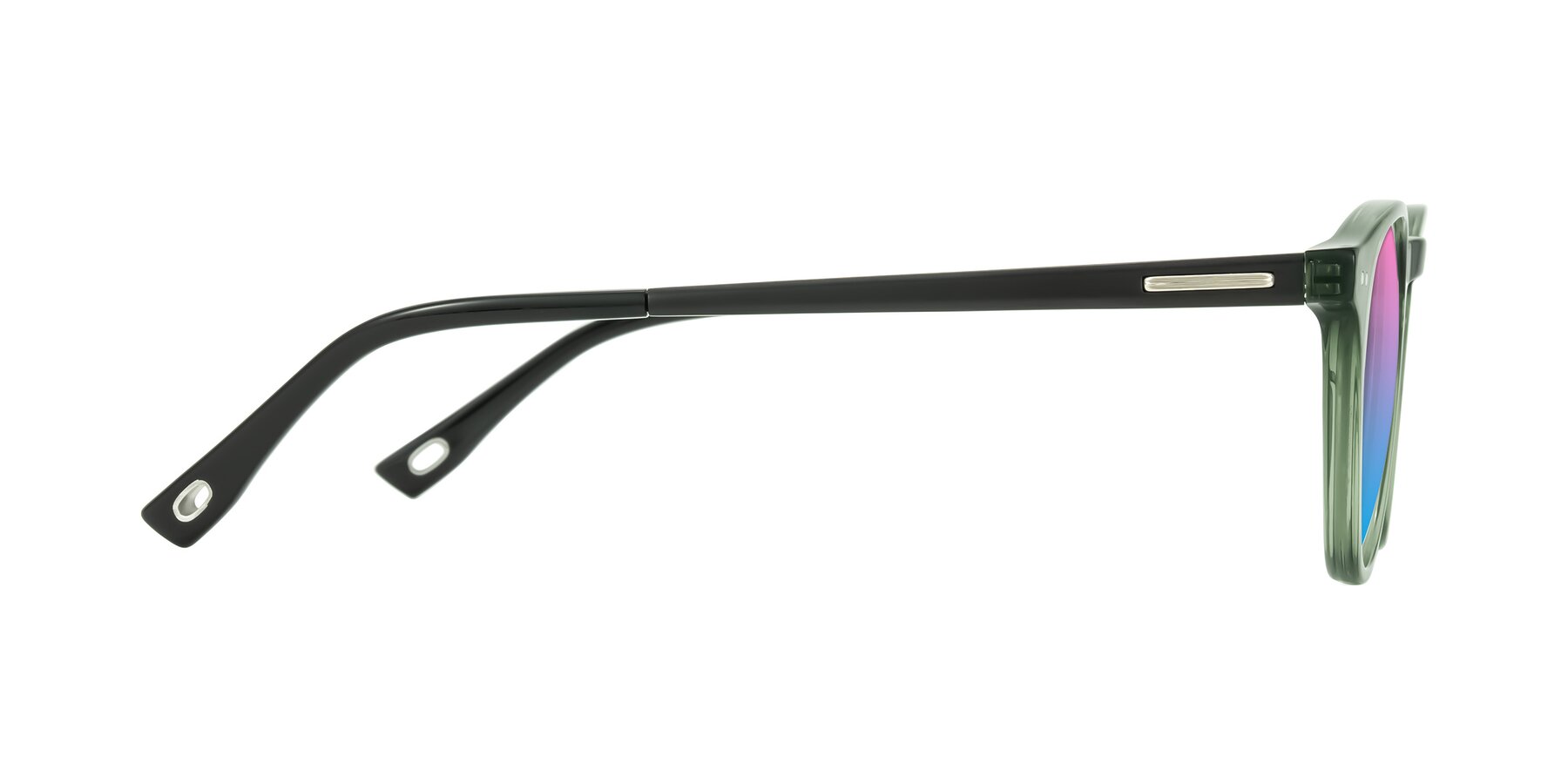 Side of Orkid in Green/Black with Pink / Blue Gradient Lenses