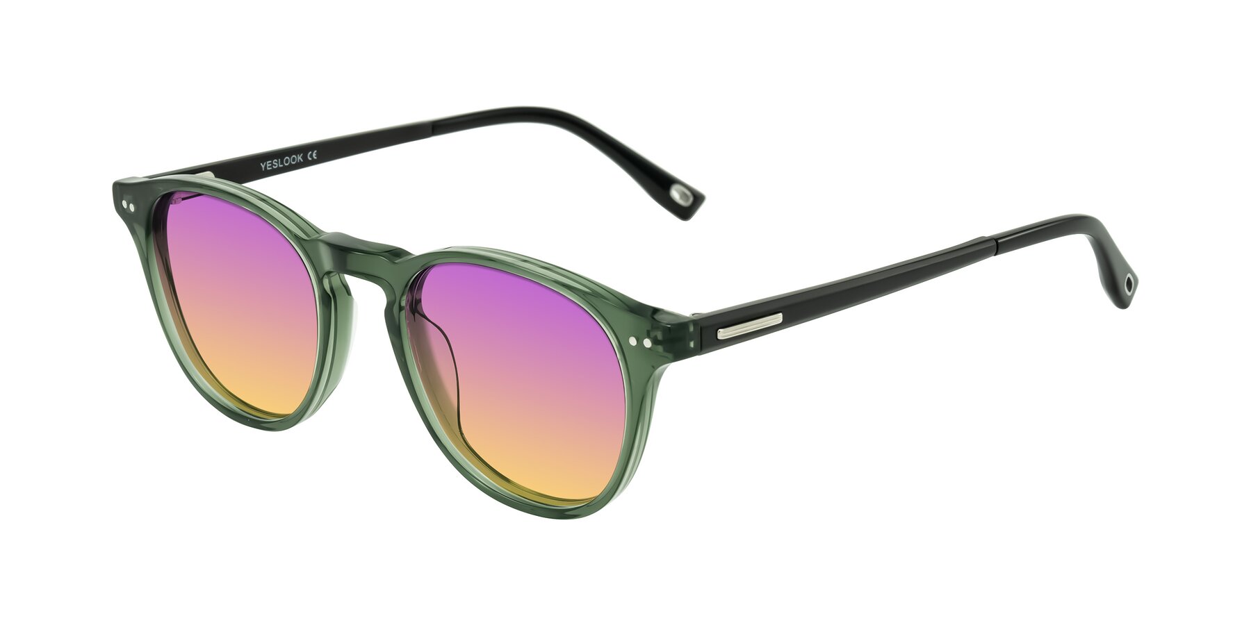 Angle of Orkid in Green/Black with Purple / Yellow Gradient Lenses