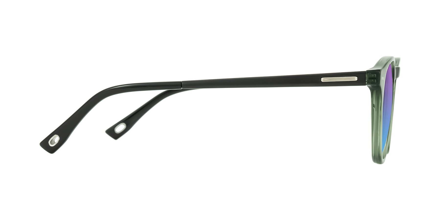 Side of Orkid in Green/Black with Purple / Blue Gradient Lenses