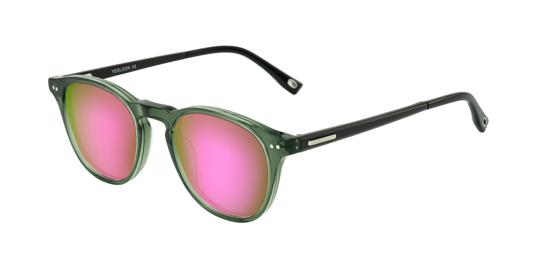 Angle of Orkid in Green/Black with Pink Mirrored Lenses