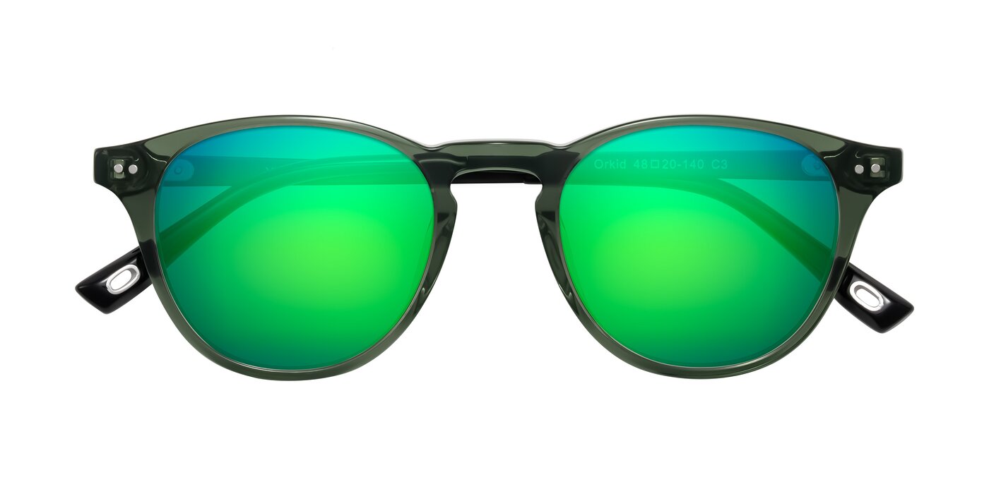 Orkid - Green/Black Flash Mirrored Sunglasses
