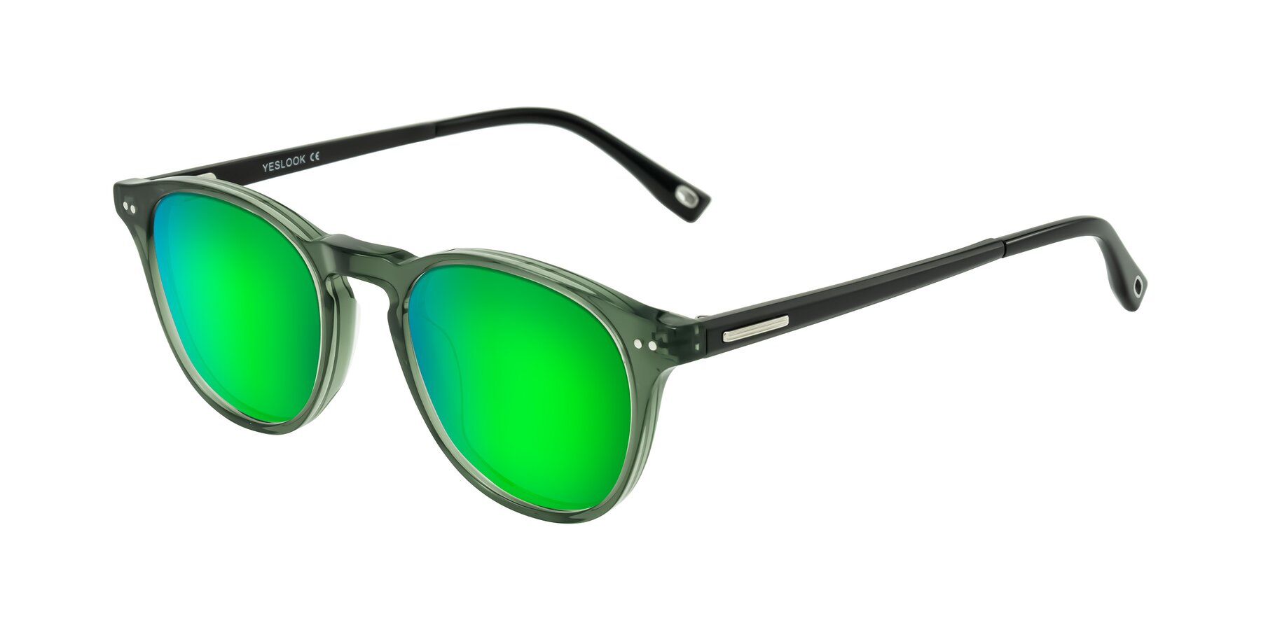 Angle of Orkid in Green/Black with Green Mirrored Lenses