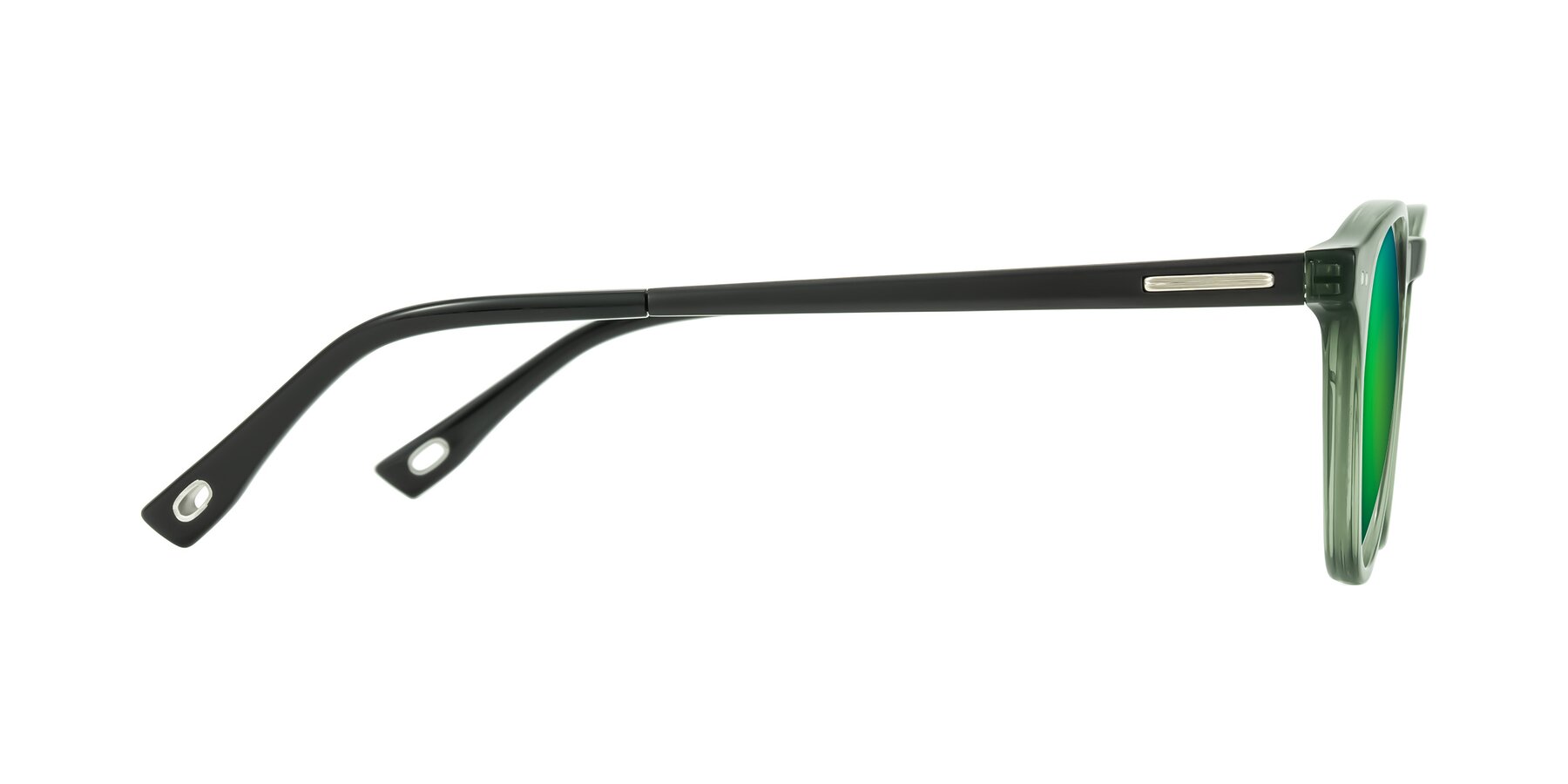 Side of Orkid in Green/Black with Green Mirrored Lenses