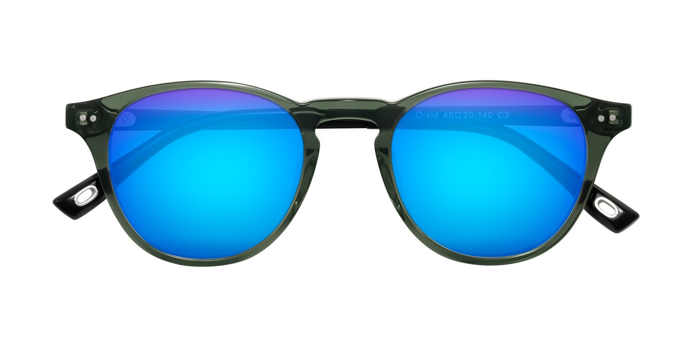 Orkid - Green/Black Flash Mirrored Sunglasses