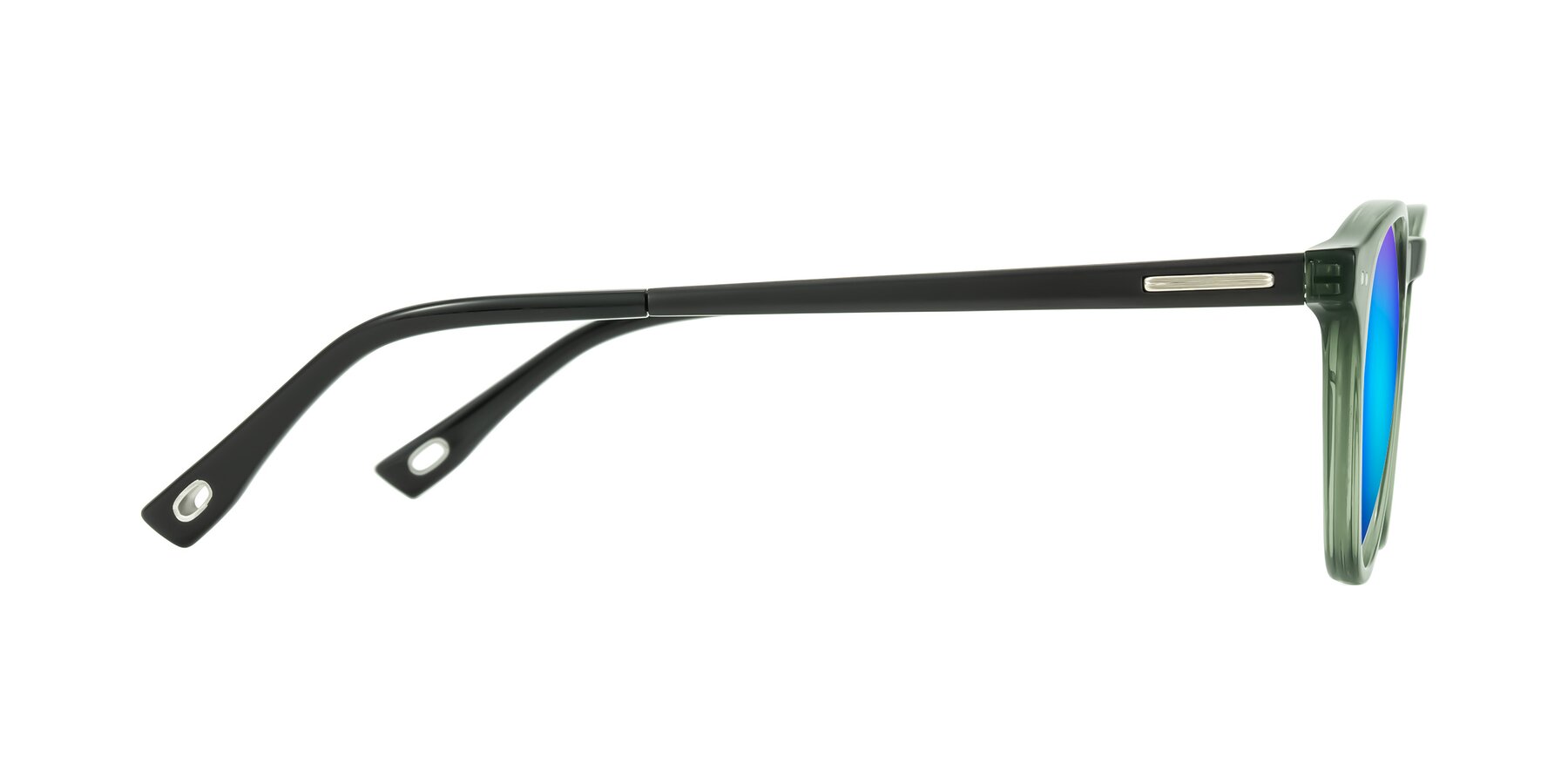 Side of Orkid in Green/Black with Blue Mirrored Lenses