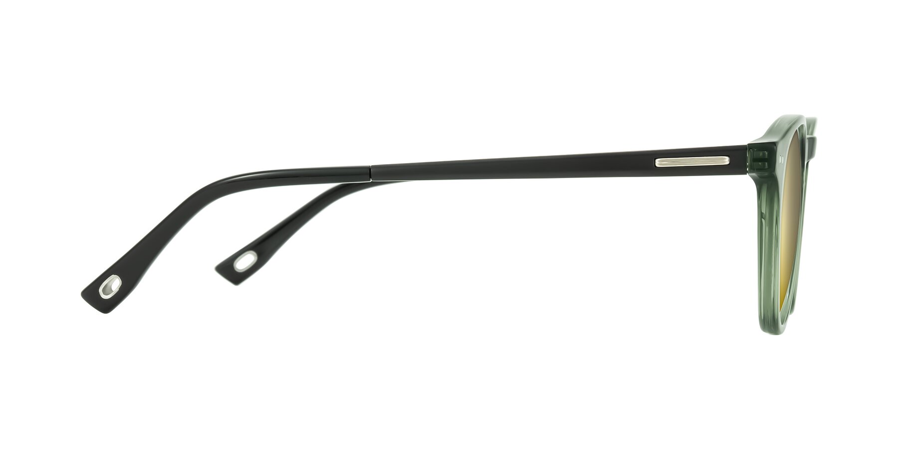 Side of Orkid in Green/Black with Gold Mirrored Lenses