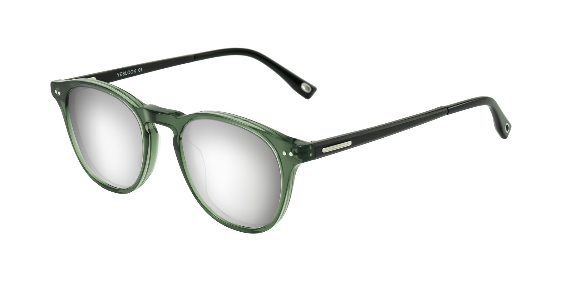 Angle of Orkid in Green/Black with Silver Mirrored Lenses