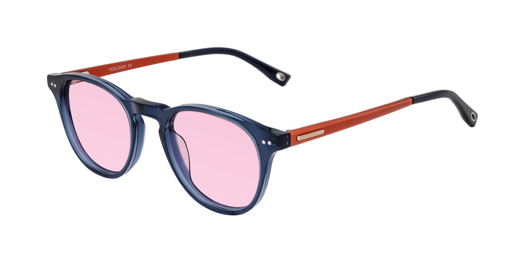 Angle of Orkid in Blue/Orangle with Light Pink Tinted Lenses