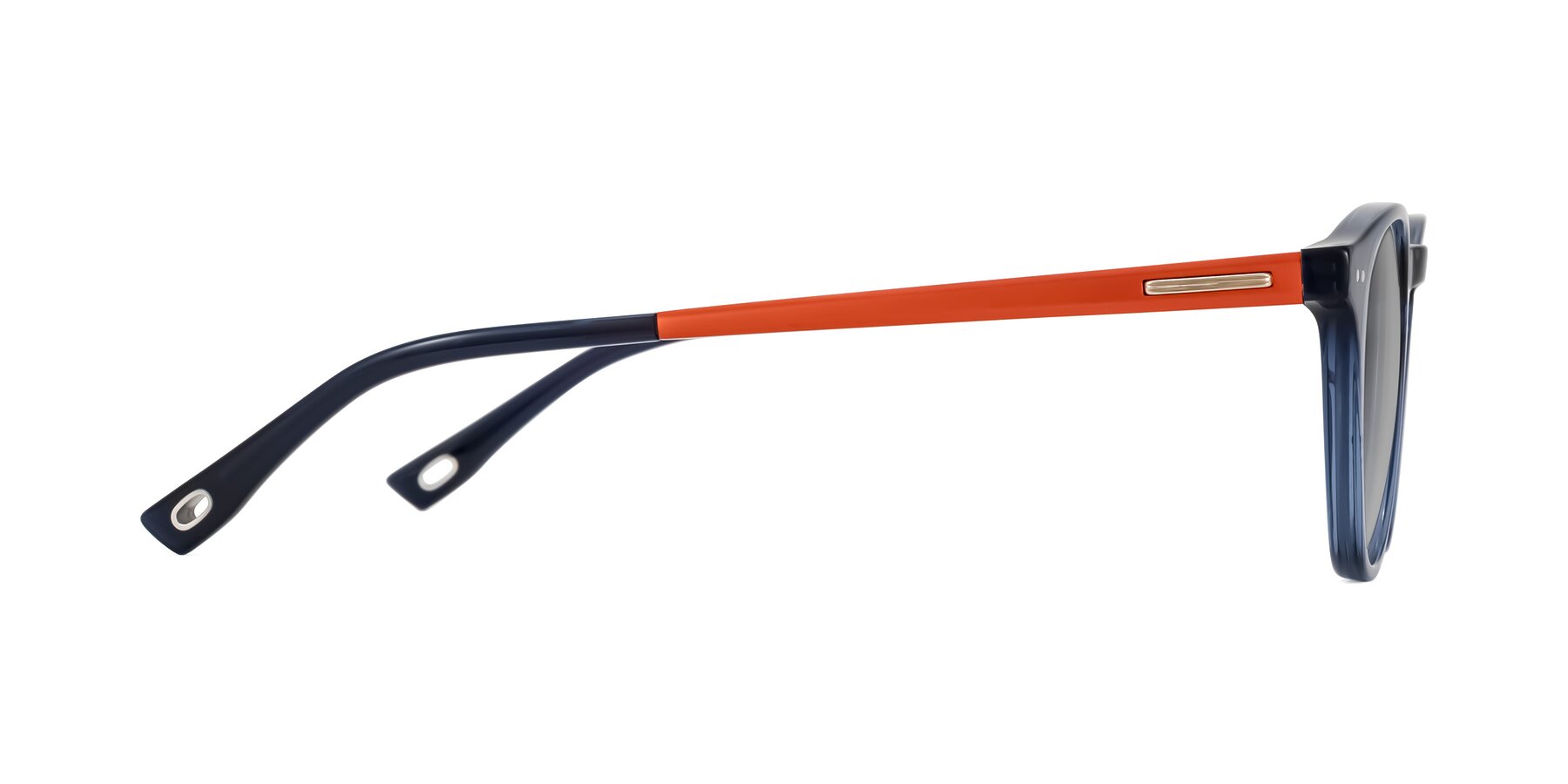 Side of Orkid in Blue/Orangle with Light Gray Tinted Lenses