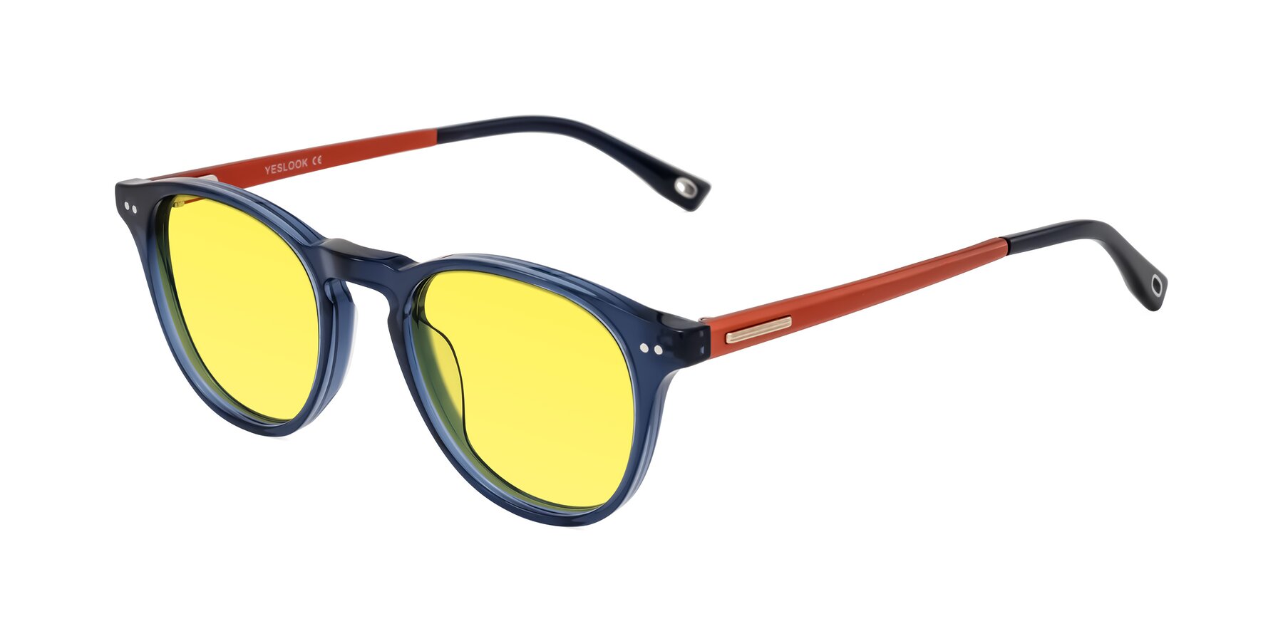 Angle of Orkid in Blue/Orangle with Medium Yellow Tinted Lenses