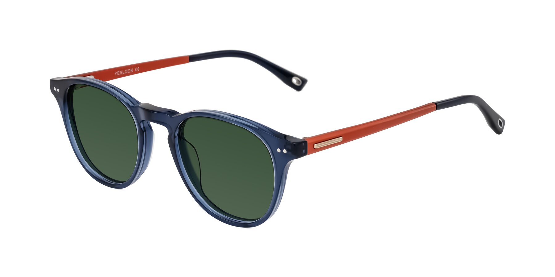 Angle of Orkid in Blue/Orangle with Green Tinted Lenses