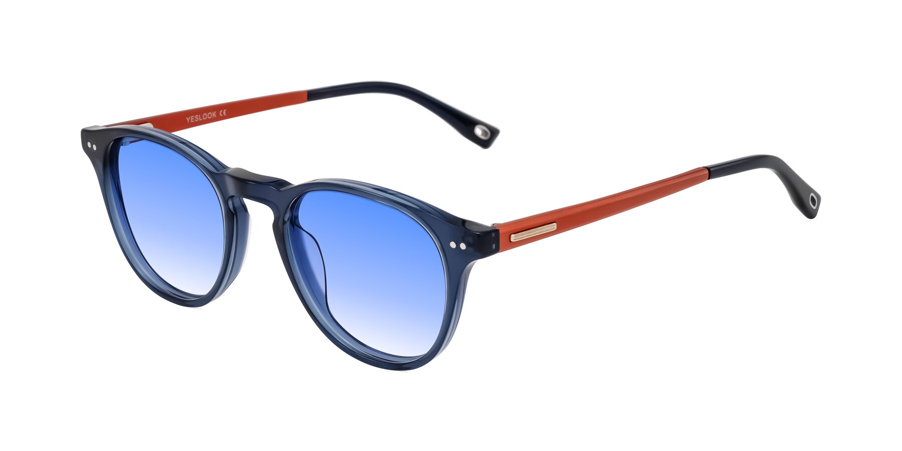 Angle of Orkid in Blue/Orangle with Blue Gradient Lenses