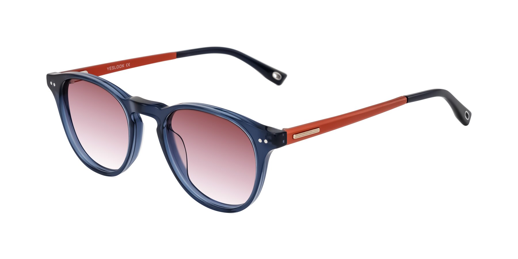 Angle of Orkid in Blue/Orangle with Garnet Gradient Lenses