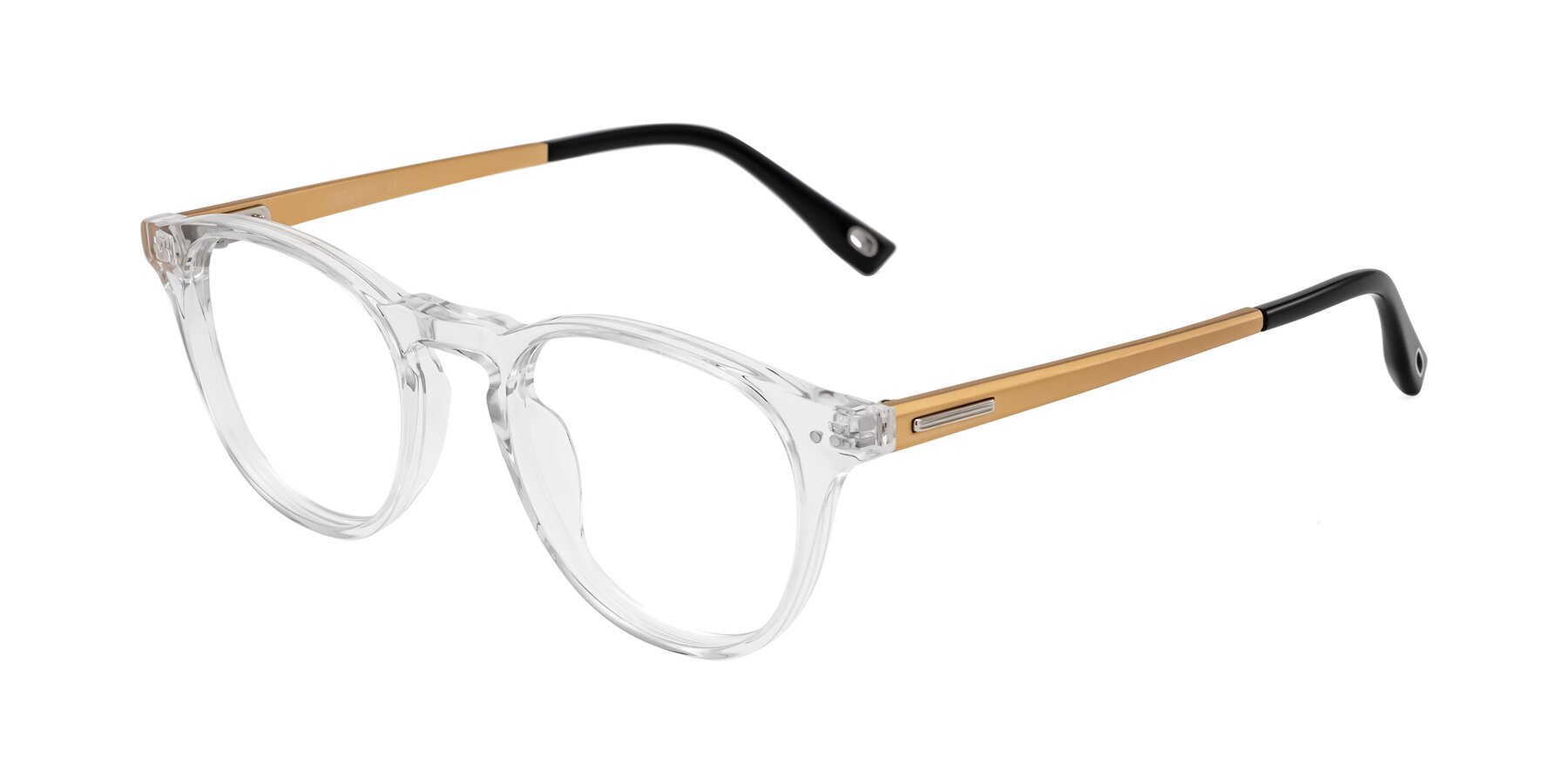 Angle of Orkid in Clear/Gold with Clear Reading Eyeglass Lenses