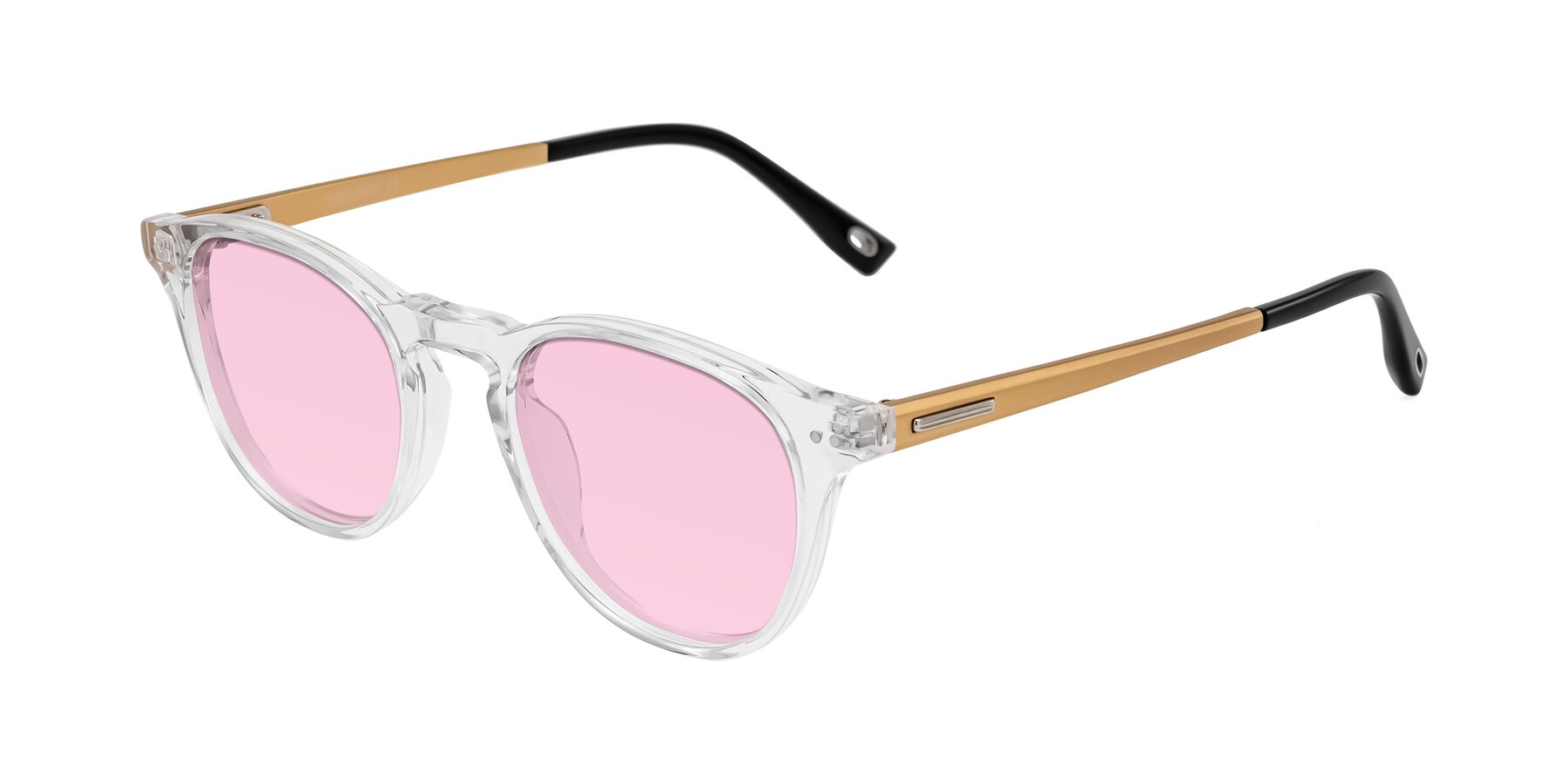 Angle of Orkid in Clear/Gold with Light Pink Tinted Lenses