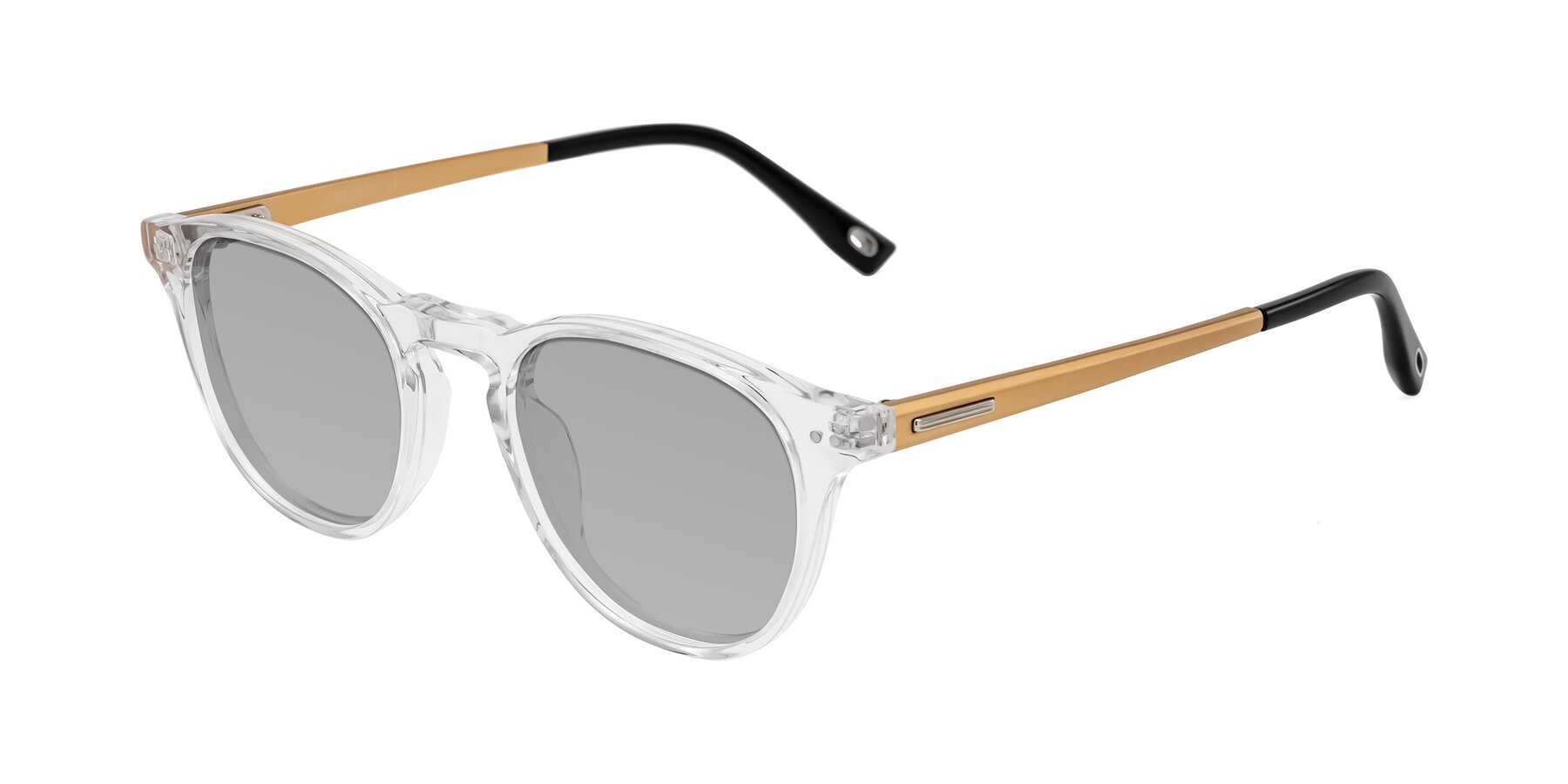 Angle of Orkid in Clear/Gold with Light Gray Tinted Lenses