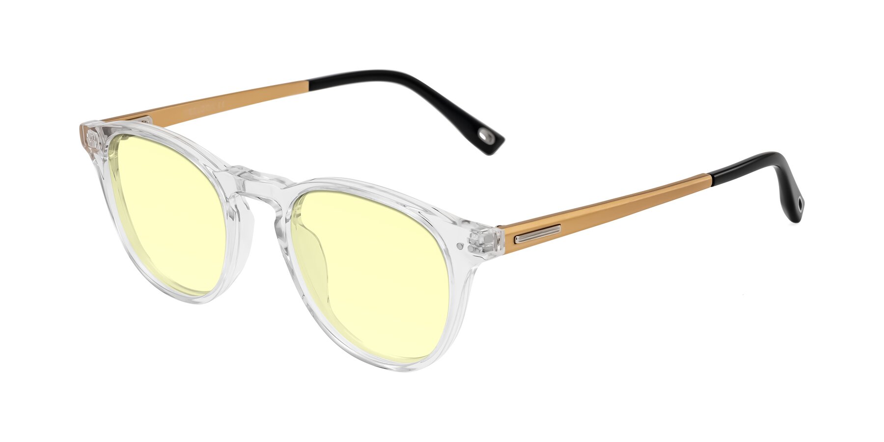 Angle of Orkid in Clear/Gold with Light Yellow Tinted Lenses