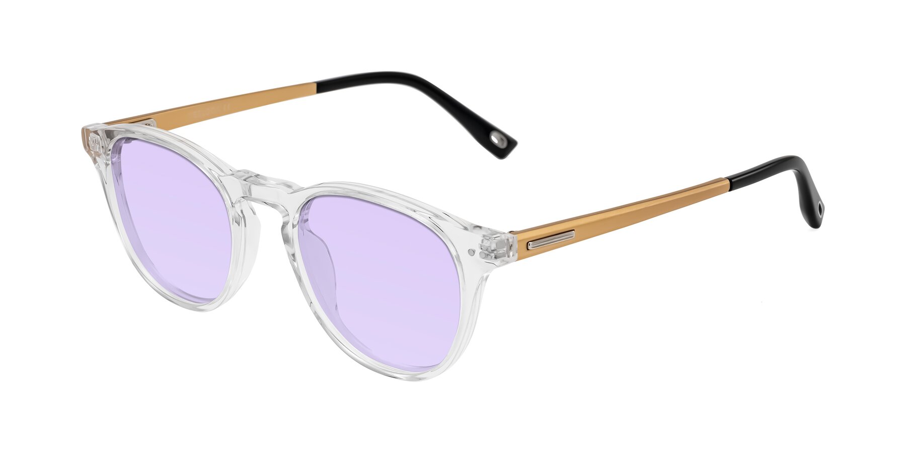 Angle of Orkid in Clear/Gold with Light Purple Tinted Lenses