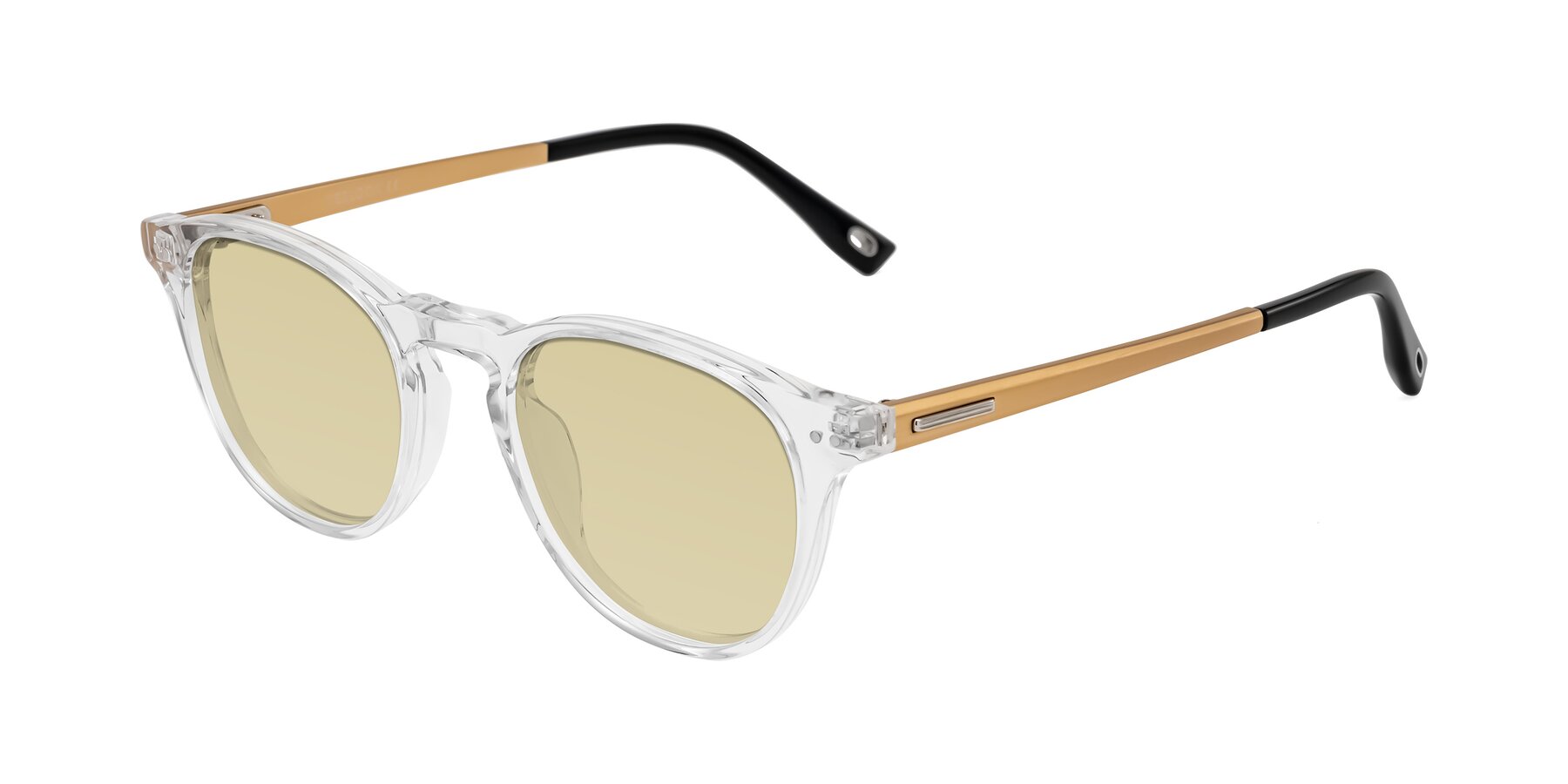Angle of Orkid in Clear/Gold with Light Champagne Tinted Lenses